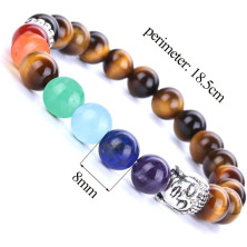 Senidea 2 Pezzi 7 Braccialetto Chakra per Donna Uomo, Bracciale Lava Beads, Bracciali Yoga Pietre Naturali Energetiche,