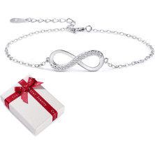 Bracciale da Donna in zirconi cubici 925 Gioielli in Argento Sterling per Donna Ragazza,Simbolo di Infinito bracciali Amore