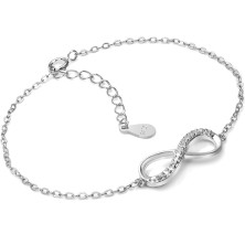 Bracciale da Donna in zirconi cubici 925 Gioielli in Argento Sterling per Donna Ragazza,Simbolo di Infinito bracciali Amore