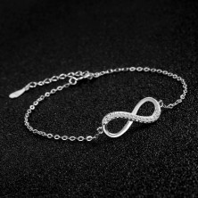 Bracciale da Donna in zirconi cubici 925 Gioielli in Argento Sterling per Donna Ragazza,Simbolo di Infinito bracciali Amore