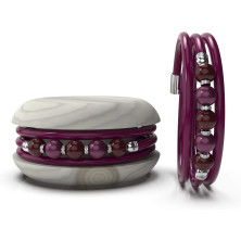 Macaron TOOLATE Bracciale Donna Caucciù con Perle Colorate e Strass, Made in Italy