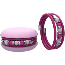 Macaron TOOLATE Bracciale Donna Caucciù con Perle Colorate e Strass, Made in Italy