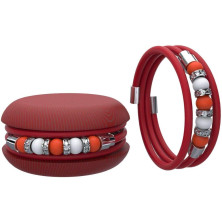 Macaron TOOLATE Bracciale Donna Caucciù con Perle Colorate e Strass, Made in Italy