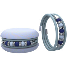 Macaron TOOLATE Bracciale Donna Caucciù con Perle Colorate e Strass, Made in Italy