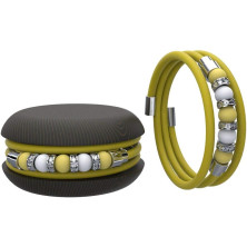 Macaron TOOLATE Bracciale Donna Caucciù con Perle Colorate e Strass, Made in Italy