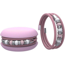 Macaron TOOLATE Bracciale Donna Caucciù con Perle Colorate e Strass, Made in Italy