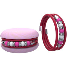 Macaron TOOLATE Bracciale Donna Caucciù con Perle Colorate e Strass, Made in Italy