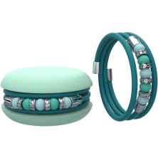 Macaron TOOLATE Bracciale Donna Caucciù con Perle Colorate e Strass, Made in Italy