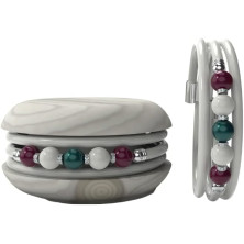 Macaron TOOLATE Bracciale Donna Caucciù con Perle Colorate e Strass, Made in Italy