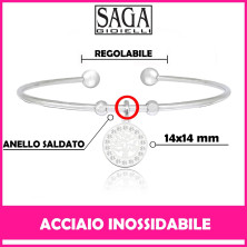 SAGA GIOIELLI® Bracciale Donna Albero Della Vita, Stella, Luna Cristalli, Portafortuna