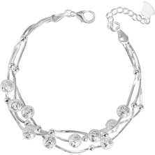 VGWON 925 sterling Bracciali in argento con perline con ciondoli a strati per donne e ragazze, regalo per moglie e figlia,