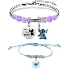 2pcs Lilo Stitch Bracciale simyron Lilo Stitch Bracciale,Braccialetto a punto Lilo e Stitch regalo per donne ragazze Ohana