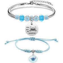 2pcs Lilo Stitch Bracciale simyron Lilo Stitch Bracciale,Braccialetto a punto Lilo e Stitch regalo per donne ragazze Ohana