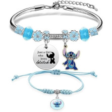 2pcs Lilo Stitch Bracciale simyron Lilo Stitch Bracciale,Braccialetto a punto Lilo e Stitch regalo per donne ragazze Ohana