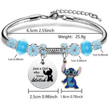 2pcs Lilo Stitch Bracciale simyron Lilo Stitch Bracciale,Braccialetto a punto Lilo e Stitch regalo per donne ragazze Ohana