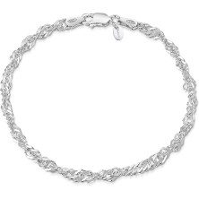 Amberta Bracciale da Donna in Argento Sterling 925 Lunghezza 18 cm