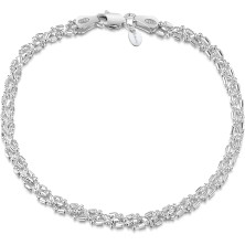 Amberta Bracciale da Donna in Argento Sterling 925 Lunghezza 18 cm