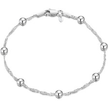 Amberta Bracciale da Donna in Argento Sterling 925 Lunghezza 18 cm