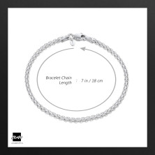 Amberta Bracciale da Donna in Argento Sterling 925 Lunghezza 18 cm