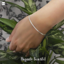 Amberta Bracciale da Donna in Argento Sterling 925 Lunghezza 18 cm