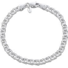 Amberta Bracciale da Donna in Argento Sterling 925 Lunghezza 18 cm