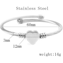 ShopINess Bracciale con Cuore e Iniziale del Nome di Colore Argento