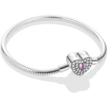 Pandach Braccialetto da Donna con chiusura a cuore Argento Sterling 925 meraviglioso gioielli in argento, elegante idea regalo