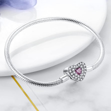 Pandach Braccialetto da Donna con chiusura a cuore Argento Sterling 925 meraviglioso gioielli in argento, elegante idea regalo