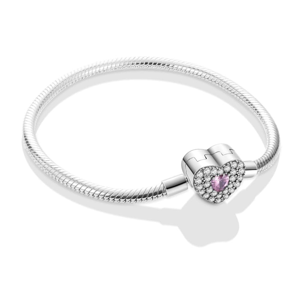 Pandach Braccialetto da Donna con chiusura a cuore Argento Sterling 925 meraviglioso gioielli in argento, elegante idea regalo