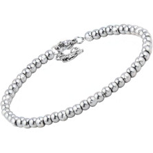 SAGA GIOIELLI® BRACCIALE SFERE ARGENTATE ACCIAIO 4 MM