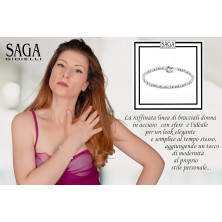 SAGA GIOIELLI® BRACCIALE SFERE ARGENTATE ACCIAIO 4 MM