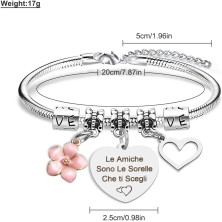 Bracciale per Donna Braccialetti Regali Sorelle Amiche Natale Compleanno Laurea Nozze