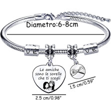 VZIUYTRE Amica Regalo Bracciale,Donna Braccialetti,Regalo Migliore Amica Donna AmiciziaLa vera amicizia Regalo di Laurea, Regalo