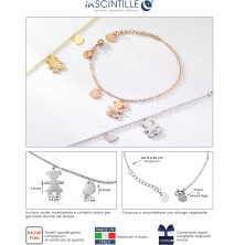 inSCINTILLE Sweet Child Bracciale Donna in Acciaio Inossidabile con Ciondolo Bebè, Bracciale Mamma Regalo Gravidanza