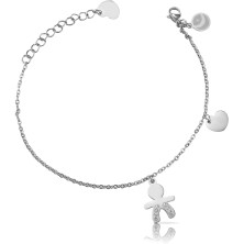 inSCINTILLE Sweet Child Bracciale Donna in Acciaio Inossidabile con Ciondolo Bebè, Bracciale Mamma Regalo Gravidanza