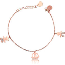 inSCINTILLE Sweet Child Bracciale Donna in Acciaio Inossidabile con Ciondolo Bebè, Bracciale Mamma Regalo Gravidanza