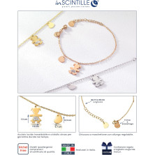 inSCINTILLE Sweet Child Bracciale Donna in Acciaio Inossidabile con Ciondolo Bebè, Bracciale Mamma Regalo Gravidanza