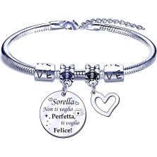 FGHJK Regali Natale Sorella Regalo Sorella Braccialetti Donna Braccialetto Bracciale Sorella Bracciale Acciaio inossidabile