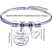 FGHJK Regali Natale Sorella Regalo Sorella Braccialetti Donna Braccialetto Bracciale Sorella Bracciale Acciaio inossidabile