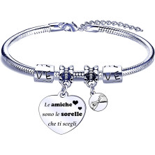 FGHJK Regali Natale Sorella Regalo Sorella Braccialetti Donna Braccialetto Bracciale Sorella Bracciale Acciaio inossidabile