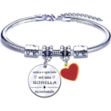 FGHJK Regali Natale Sorella Regalo Sorella Braccialetti Donna Braccialetto Bracciale Sorella Bracciale Acciaio inossidabile