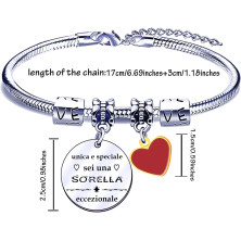 FGHJK Regali Natale Sorella Regalo Sorella Braccialetti Donna Braccialetto Bracciale Sorella Bracciale Acciaio inossidabile