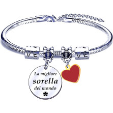 FGHJK Regali Natale Sorella Regalo Sorella Braccialetti Donna Braccialetto Bracciale Sorella Bracciale Acciaio inossidabile