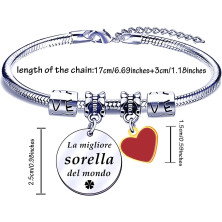 FGHJK Regali Natale Sorella Regalo Sorella Braccialetti Donna Braccialetto Bracciale Sorella Bracciale Acciaio inossidabile