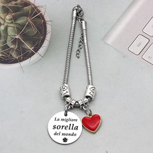 FGHJK Regali Natale Sorella Regalo Sorella Braccialetti Donna Braccialetto Bracciale Sorella Bracciale Acciaio inossidabile