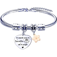 FGHJK Regali Natale Sorella Regalo Sorella Braccialetti Donna Braccialetto Bracciale Sorella Bracciale Acciaio inossidabile