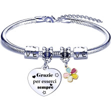 FGHJK Regali Natale Sorella Regalo Sorella Braccialetti Donna Braccialetto Bracciale Sorella Bracciale Acciaio inossidabile