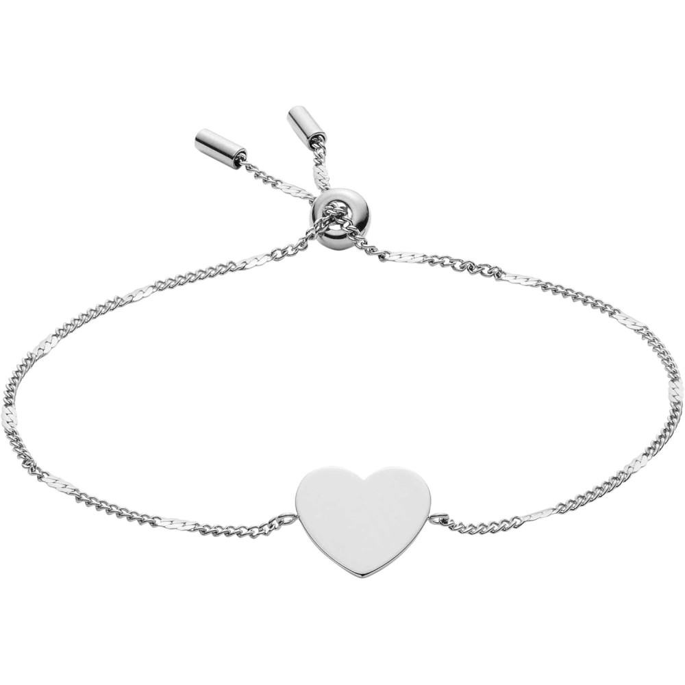 Fossil Bracciale da Donna in Acciaio Inox con Cuore Inciso