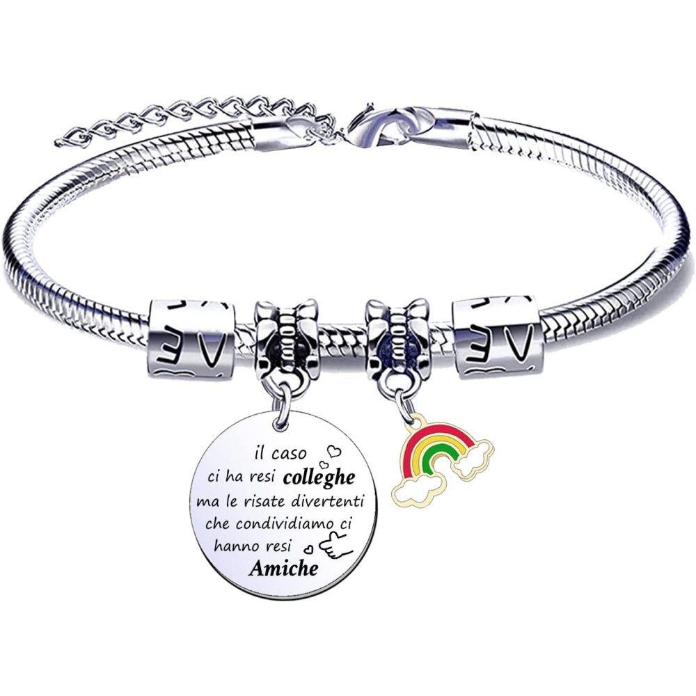 JRZDFXS Regalo Colleghe Bracciale Collega Regalo di Amicizia Colleghi Braccialetto Regali per Collega Regali Colleghe Natale