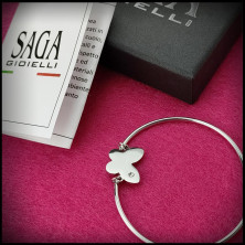 SAGA GIOIELLI® BRACCIALE DONNA ACCIAIO FARFALLA CUORE STELLA